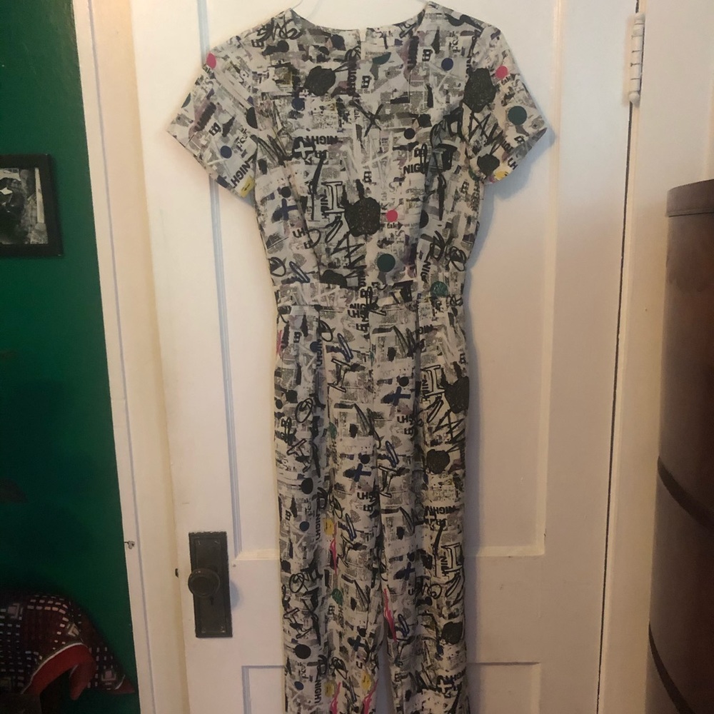 H&M Graffiti Newsprint Jumpsuit
